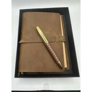 EM Collection Rustic Leather Journal, with Compass Divider,  Bookmark & Pen